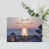Kustzonsondergang Winter bruiloft RSVP-kaart Kaart (Staand voorkant)