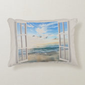 Kustzonsopgang door het raam accent kussen (Voorkant)