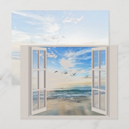 Kustzonsopgang door het raam briefkaart (Voorkant / Achterkant)