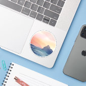 Kustzonsopgang kalm sticker (Laptop met iPhone)