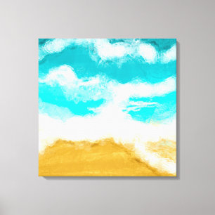Kustzoom en Turquoise Waves Sandy Canvas Afdruk