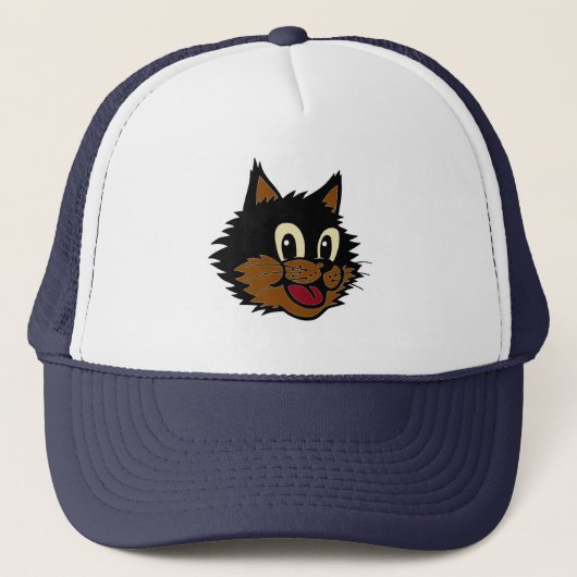 KUSTZWART EN BROWN NAUGHTY CAT TRUCKER PET (Voorkant)