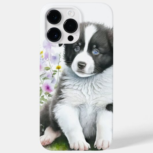 KUSTZWART EN WITTE GRENSCOLLIE PUPPY DOG Case-Mate iPhone CASE (Achterkant)