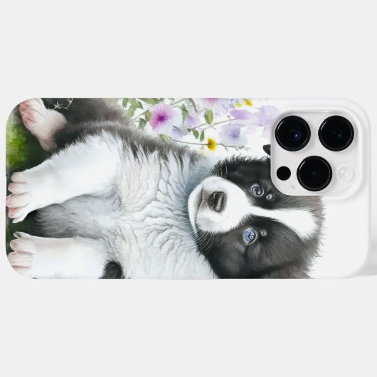 KUSTZWART EN WITTE GRENSCOLLIE PUPPY DOG Case-Mate iPhone CASE (Achterkant (horizontaal))