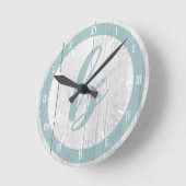 Kustzwart, wit hout afdrukken en zeeglauw blauw mo ronde klok (Hoek)