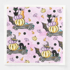 KUSTZWARTE HALLOWEEN-CATS MET POMPKINS RACE CARS SERVET