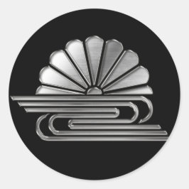 Kusunoki Clan Kamon Silver Chrome Ronde Sticker