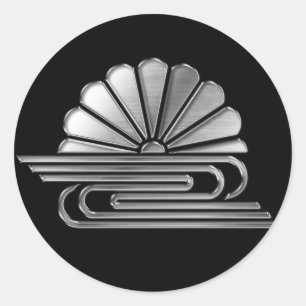 Kusunoki Clan Kamon Silver Chrome Ronde Sticker