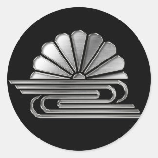 Kusunoki Clan Kamon Silver Chrome Ronde Sticker