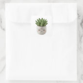 Kut Adorable Marmer Pot Succulent Uitgestanste Sti Vierkante Sticker (Tas)