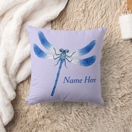 Kut als een Bug Blue Dragonfly op Violet Paars Kussen (Deken)