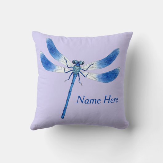 Kut als een Bug Blue Dragonfly op Violet Paars Kussen (Achterkant)
