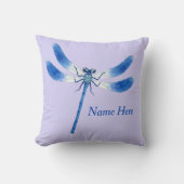 Kut als een Bug Blue Dragonfly op Violet Paars Kussen (Voorkant)