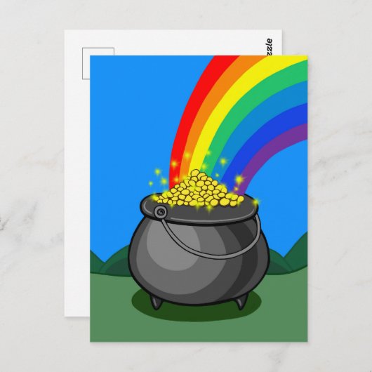 Kut goud en regenboog briefkaart (Voorkant / Achterkant)