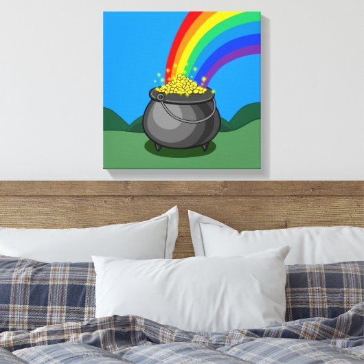 Kut goud en regenboog canvas afdruk (Insitu (Slaapkamer))