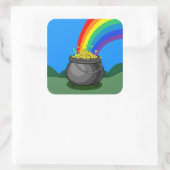 Kut goud en regenboog vierkante sticker (Tas)