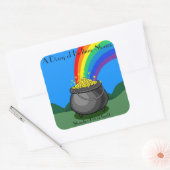 Kut goud en regenboog vierkante sticker (Envelop)