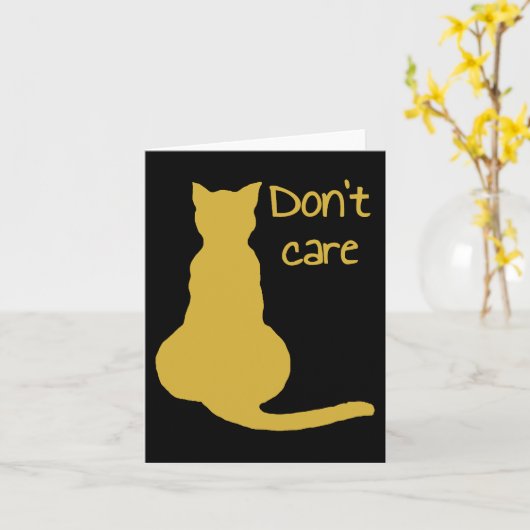 Kut Kat Quote Cartoon Vector Uitknip Kaart (Gele Bloem)