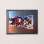 Kut Kat Speelt Voetbal Legpuzzel (Horizontaal)