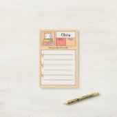 Kut Kawaii Kat Op Boeken Persoonlijk Post-it® Notes (Op bureau)