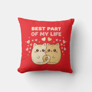 Kut Kawaii Kattenkoppel Verliefd Beste Deel Kussen