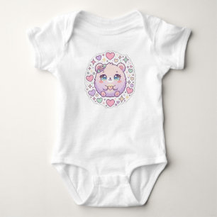 Kut Kawaii Pastel Roze Beer Harten Baby Rompertje