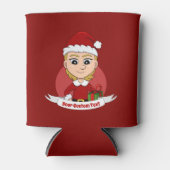 Kut kerstmeisje met kort blond haar blikjeskoeler (Voorkant)