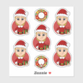 Kut kerstmeisje met kort blond haar sticker (Vel)