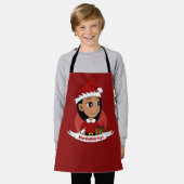 Kut kerstmeisje met rood pet en cadeau A Schort (Gedragen)