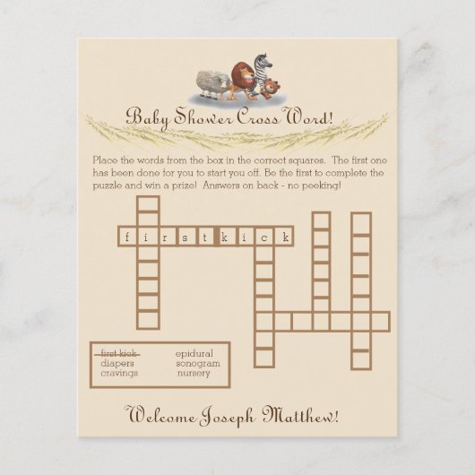 Kut Knuffeldier Thema Kruiswoordspel Flyer (Voorkant)