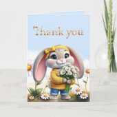 Kut konijn met stippen strik Bedankt (Voorkant)