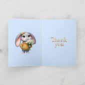 Kut konijn met stippen strik Bedankt (Binnen)