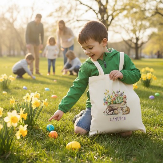 Kut Konijntjes Gepersonaliseerd Pasen Tote Bag