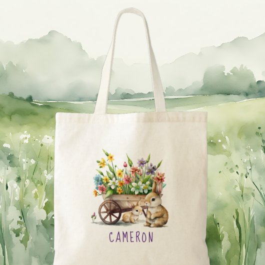Kut Konijntjes Gepersonaliseerd Pasen Tote Bag