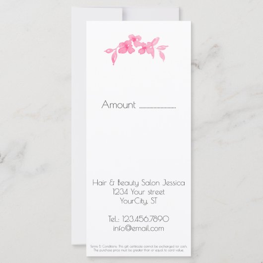 Kut  meisje met roze waterverf rozen-Floral (Achterkant)