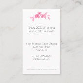 Kut  meisje met roze waterverf rozen-Floral Klantenkaartje (Achterkant)