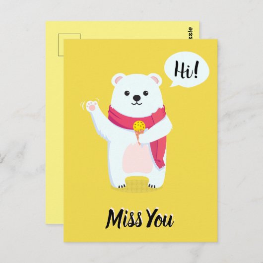 Kut Miss U Beer met ijskap Briefkaart (Voorkant / Achterkant)