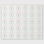 Kut nootmuskaat kerstroze moderne familie cadeaupapier (Vlak)