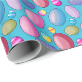 Kut paaseipatroon Blauw omslagpapier Cadeaupapier (Rol Hoek)