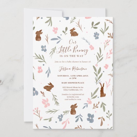 Kut Paasgrieskonijn, klein konijntje baby shower Kaart (Voorkant)