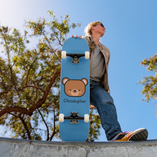 Kut teddybeer gepersonaliseerd  persoonlijk skateboard (Buiten 1)