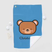 Kut teddybeer met naam golfhanddoek (Insitu)