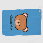 Kut teddybeer met naam golfhanddoek (Horizontaal)
