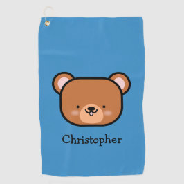 Kut teddybeer met naam golfhanddoek