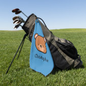 Kut teddybeer met naam golfhanddoek (Groen)