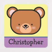 Kut teddybeer met naam labels (Design 2)