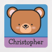 Kut teddybeer met naam labels (Design 1)