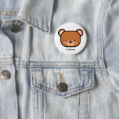 Kut teddybeer met naam ronde button 5,7 cm (In situ)