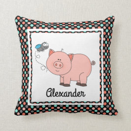 Kut varken op zwarte w kleuren, personaliseer w Na Kussen