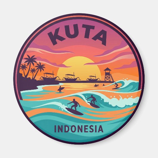 Kuta Beach Indonesië Magneet (Voorkant)